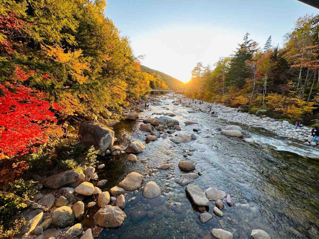 Autumn foliage reflecting in a New Hampshire lake
