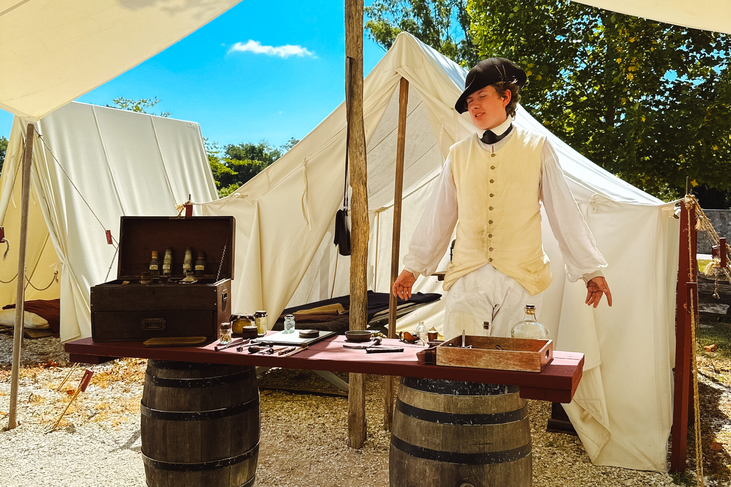Visitors exploring living history demonstrations and interactive exhibits at the American Revolution Museum in Yorktown.